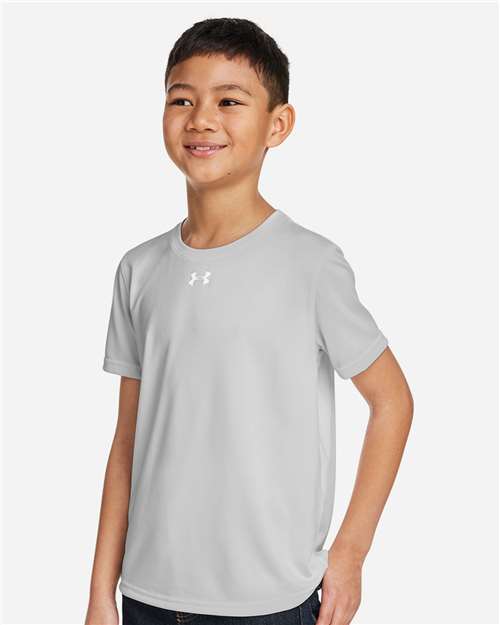 Under Armour Youth Tech™ Team T-Shirt - 1377487 Mod Grey Light Heather- White