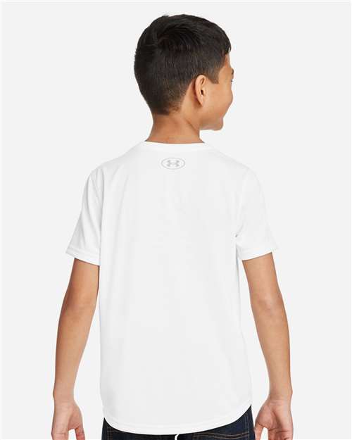 Under Armour Youth Tech™ Team T-Shirt - 1377487 White- Mod Grey