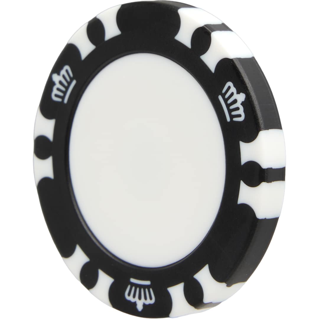 Recycled Poker Chip w/ Metal Ballmarker - 1401-64 Black