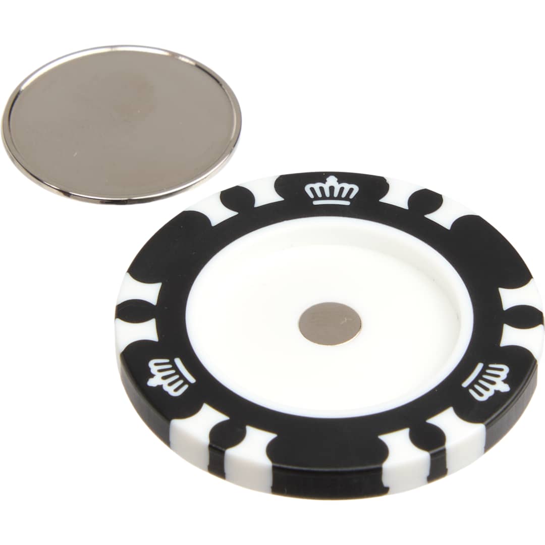 Recycled Poker Chip w/ Metal Ballmarker - 1401-64 Black