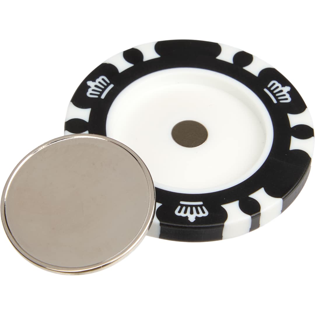 Recycled Poker Chip w/ Metal Ballmarker - 1401-64 Black
