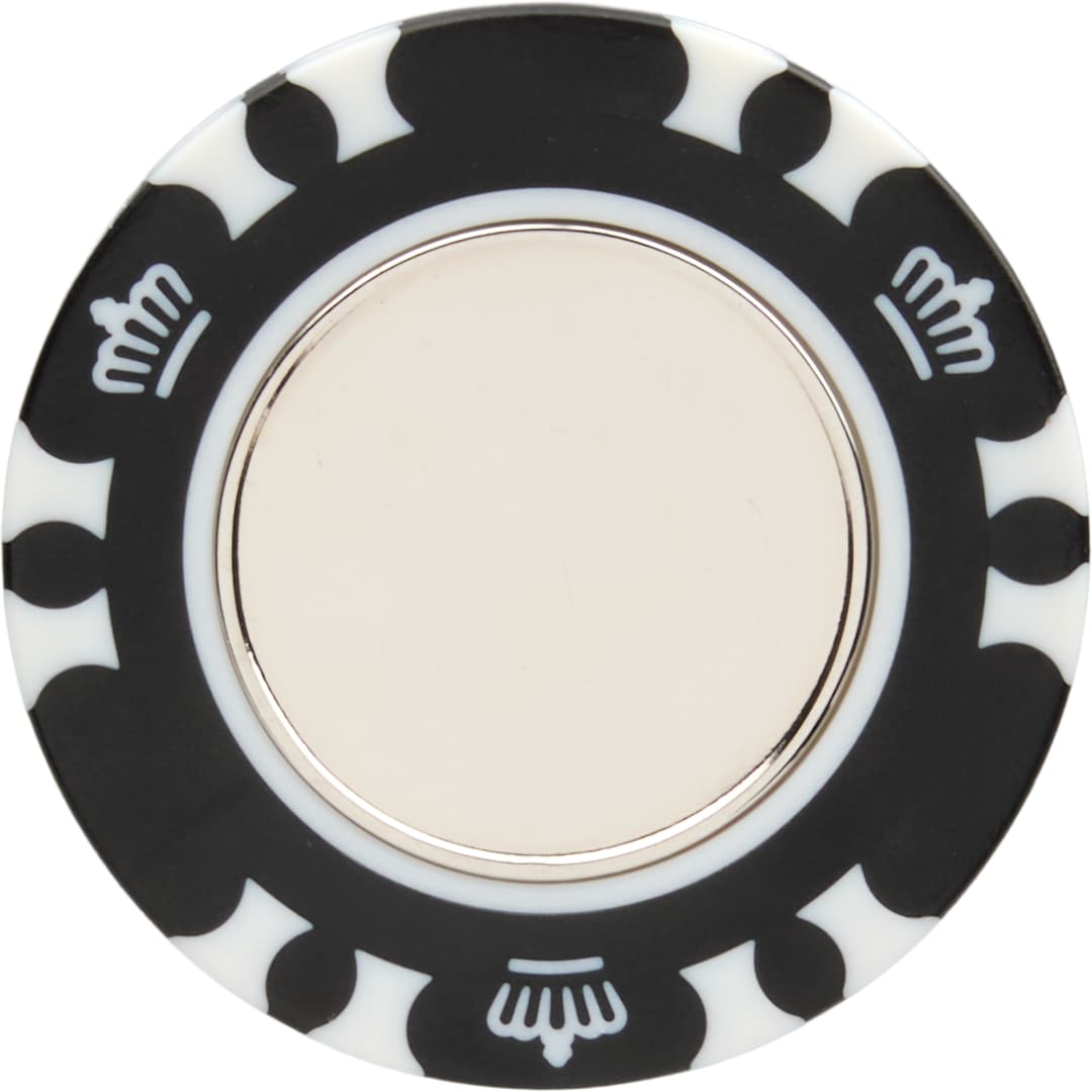 Recycled Poker Chip w/ Metal Ballmarker - 1401-64 Black