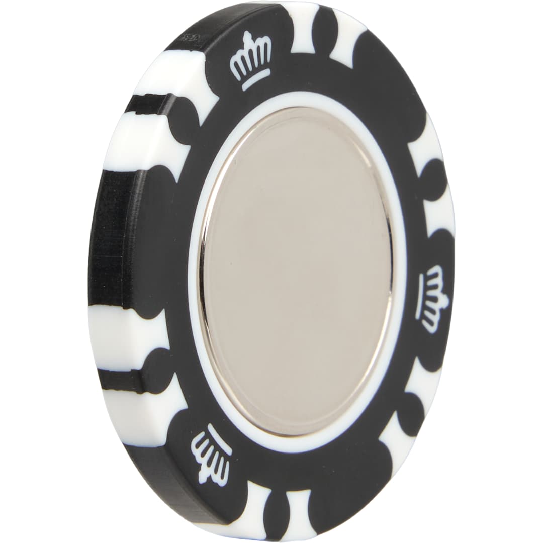 Recycled Poker Chip w/ Metal Ballmarker - 1401-64 Black