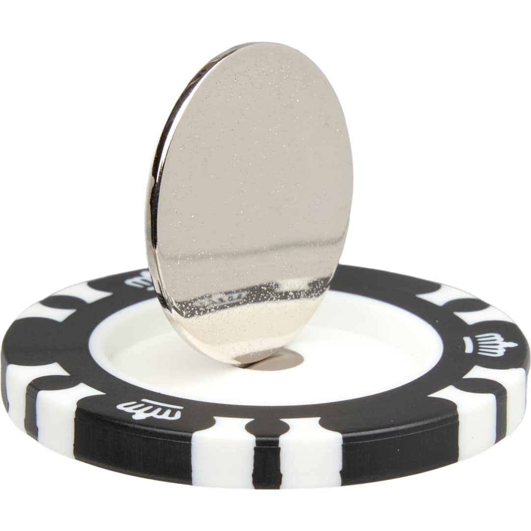 Recycled Poker Chip w/ Metal Ballmarker - 1401-64 Black