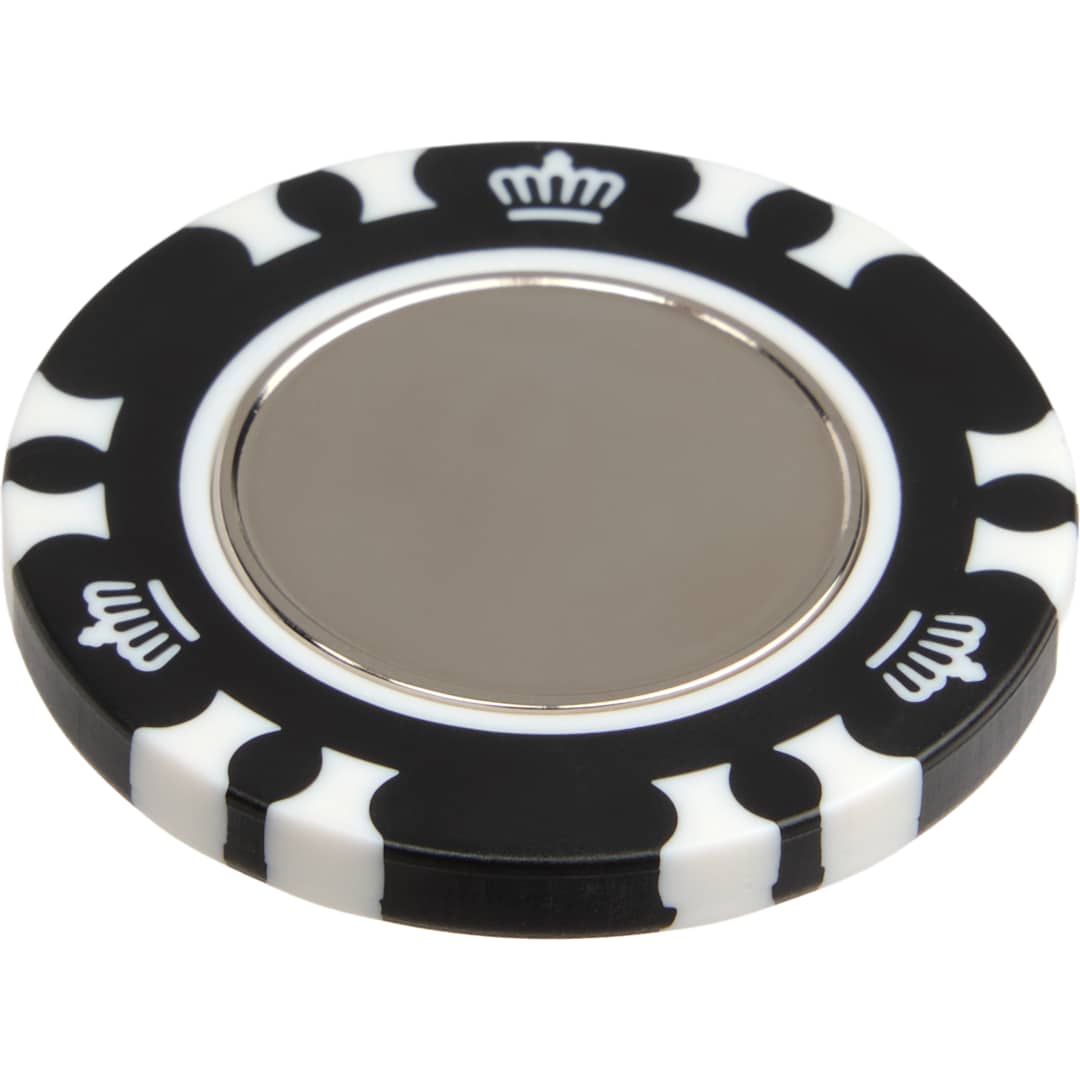 Recycled Poker Chip w/ Metal Ballmarker - 1401-64 Black