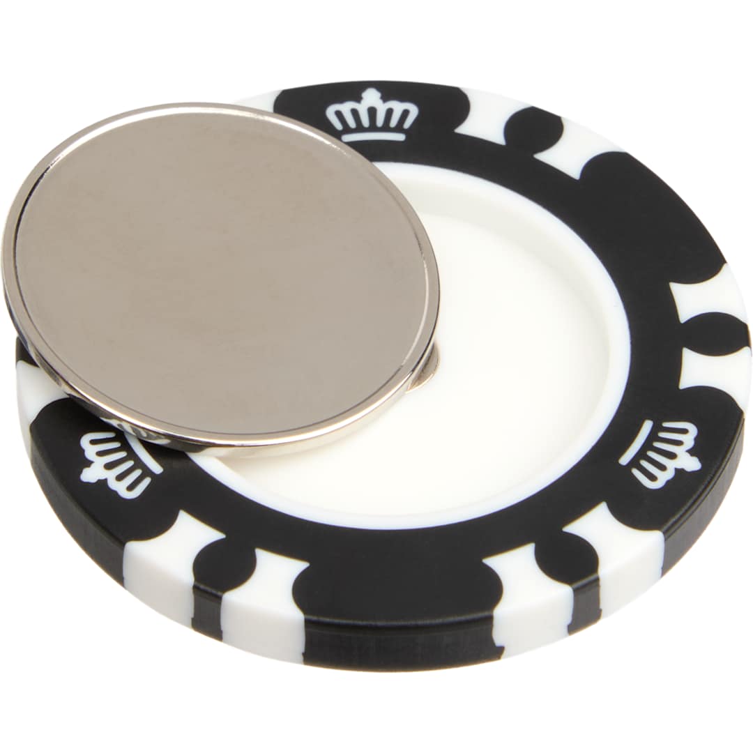 Recycled Poker Chip w/ Metal Ballmarker - 1401-64 Black