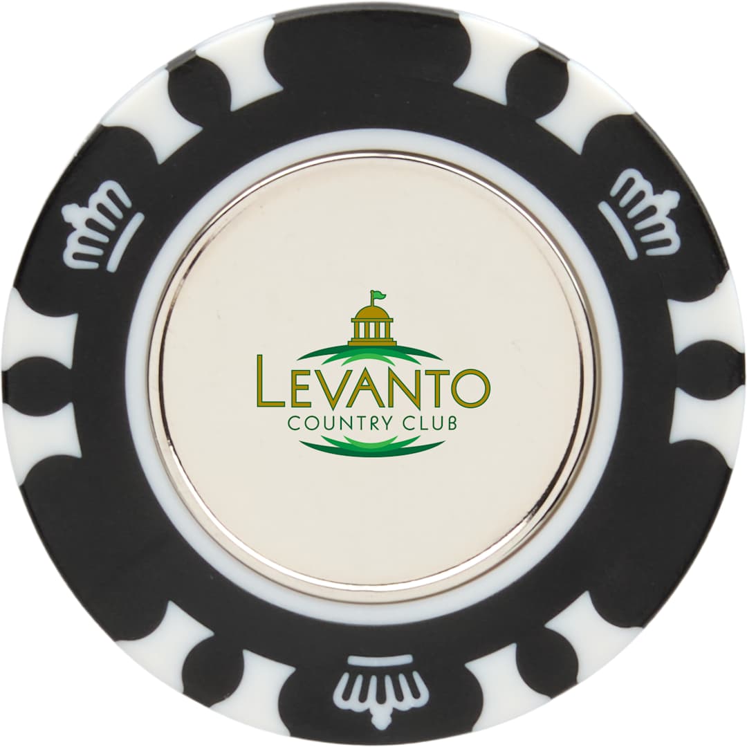 Recycled Poker Chip w/ Metal Ballmarker - 1401-64 Black