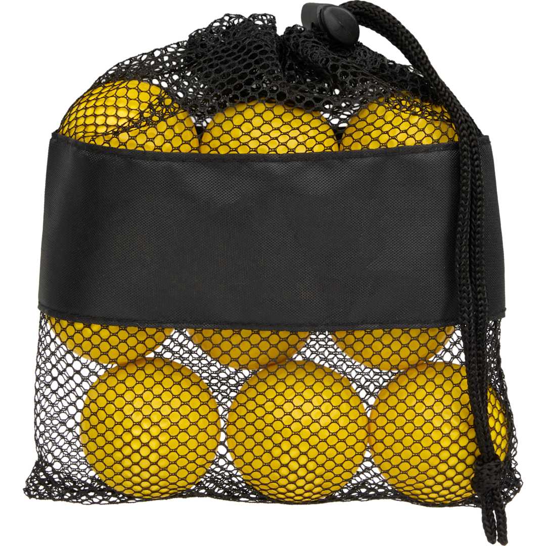 Golf Practice Balls with Mesh Pouch - 1401-65 Yellow