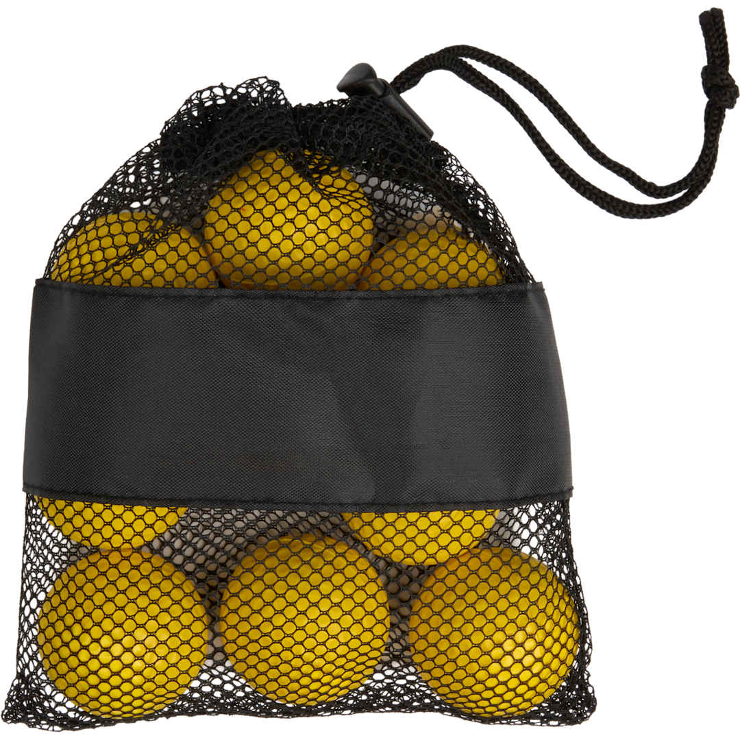 Golf Practice Balls with Mesh Pouch - 1401-65 Yellow