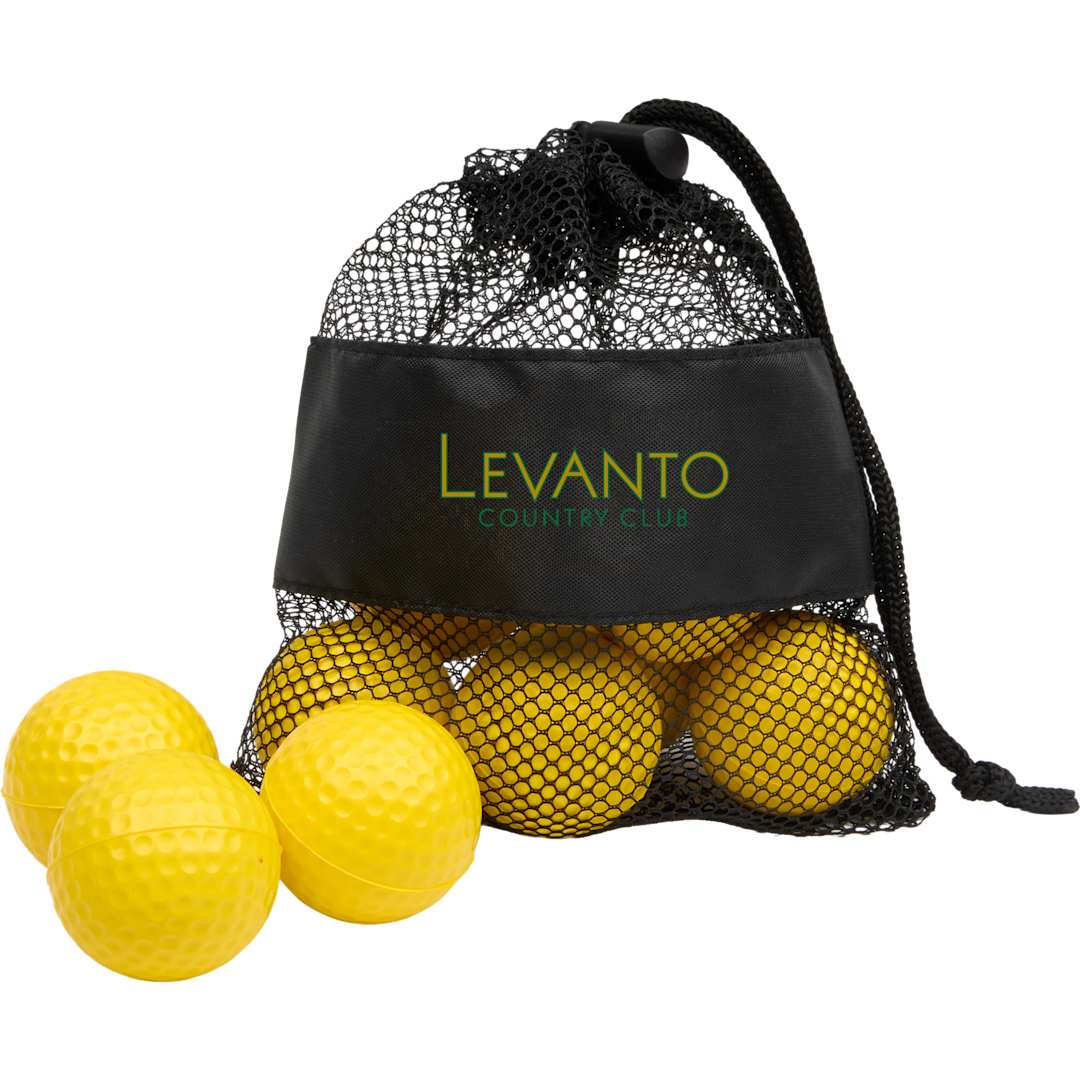 Golf Practice Balls with Mesh Pouch - 1401-65 Yellow