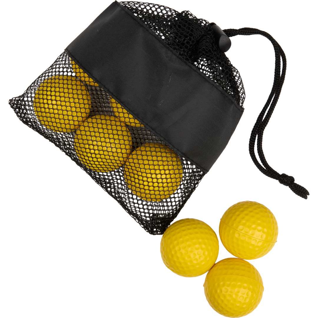 Golf Practice Balls with Mesh Pouch - 1401-65 Yellow