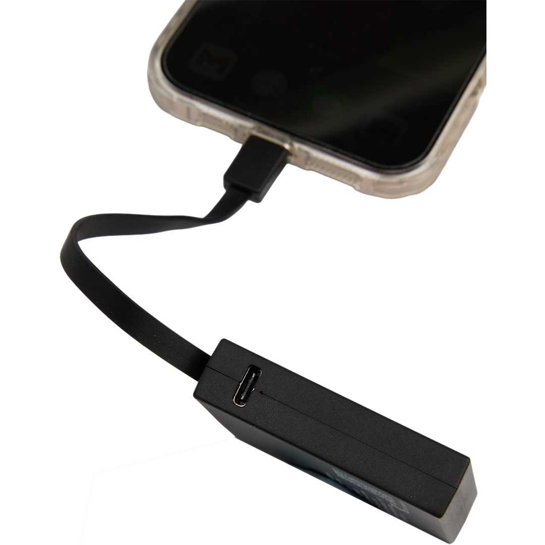 Recycled ABS 2000 mAh Power Bank with Type-C Cable - 7122-32 Black