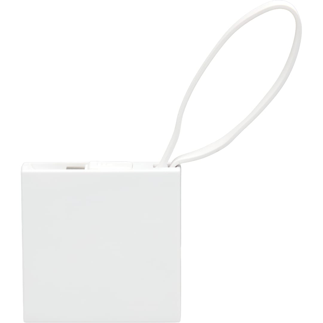 Recycled ABS 2000 mAh Power Bank with Type-C Cable - 7122-32 White