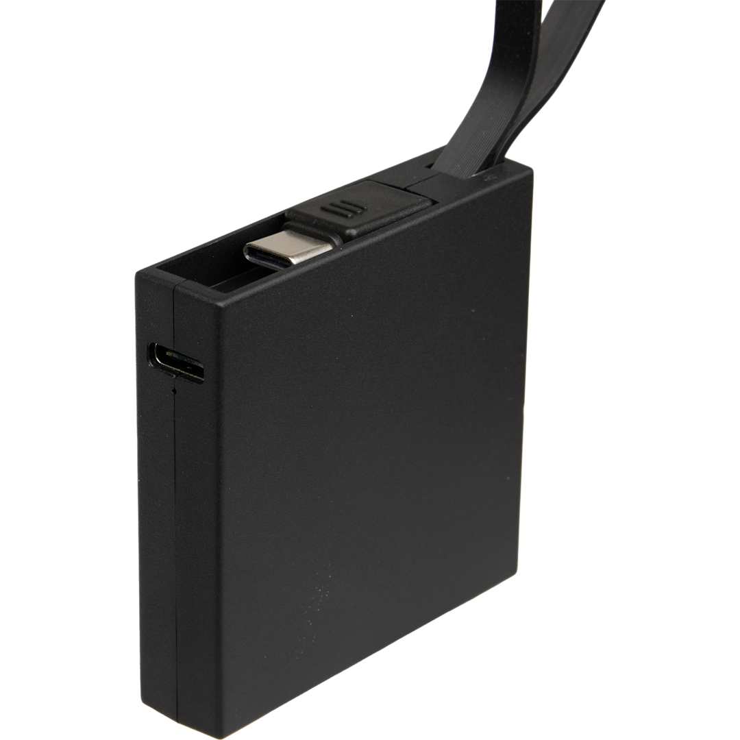 Recycled ABS 2000 mAh Power Bank with Type-C Cable - 7122-32 Black