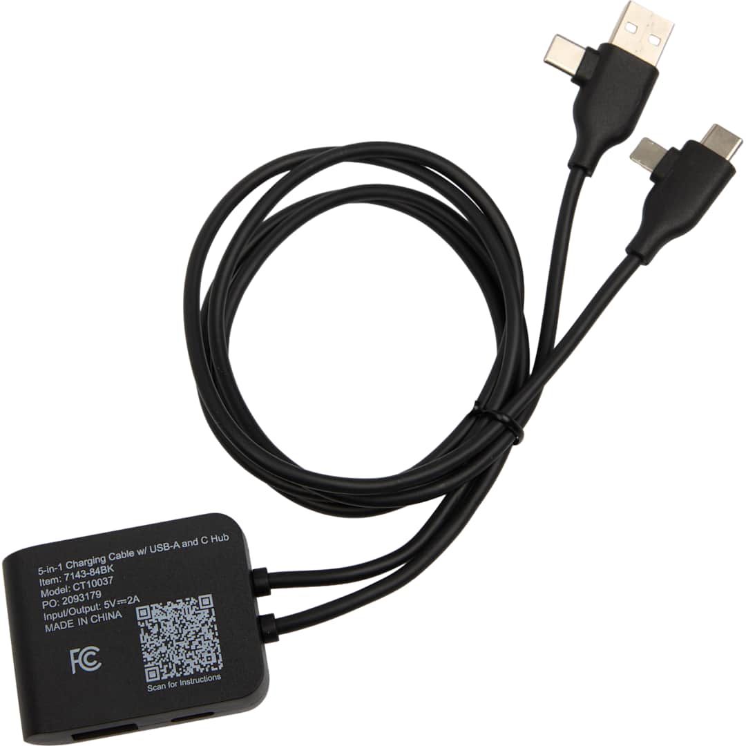  5-IN-1 Charging Cable with USB-A/C Hub - 7143-84