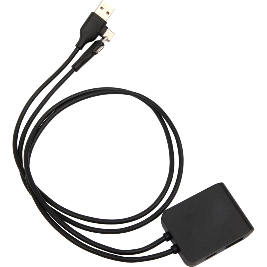 5-IN-1 Charging Cable with USB-A/C Hub - 7143-84 Black