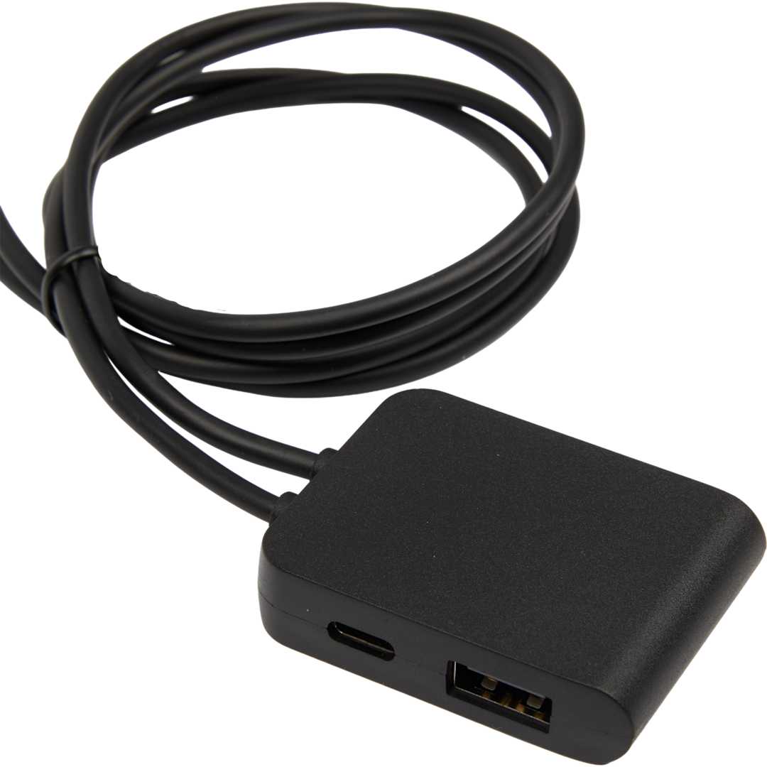 5-IN-1 Charging Cable with USB-A/C Hub - 7143-84 Black
