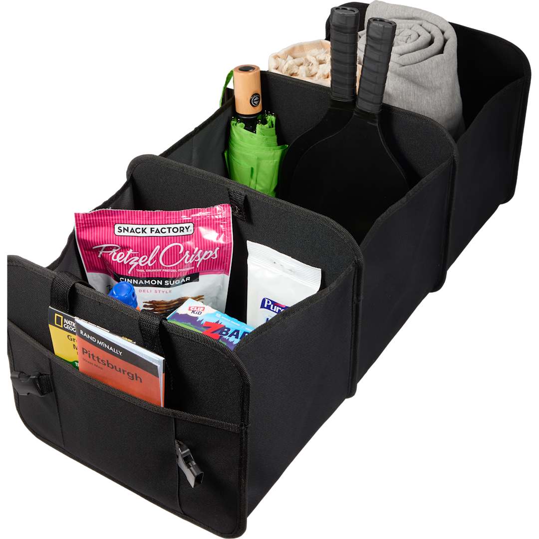 Recycled 3-Compartment Trunk Organizer - 7901-44 Black
