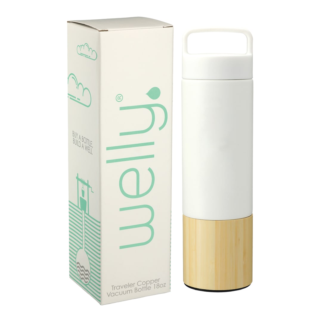 Welly Welly® Traveler Copper Vacuum Bottle 18oz w/ GB - 1629-07 White