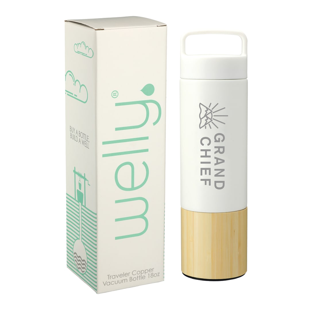 Welly Welly® Traveler Copper Vacuum Bottle 18oz w/ GB - 1629-07 White