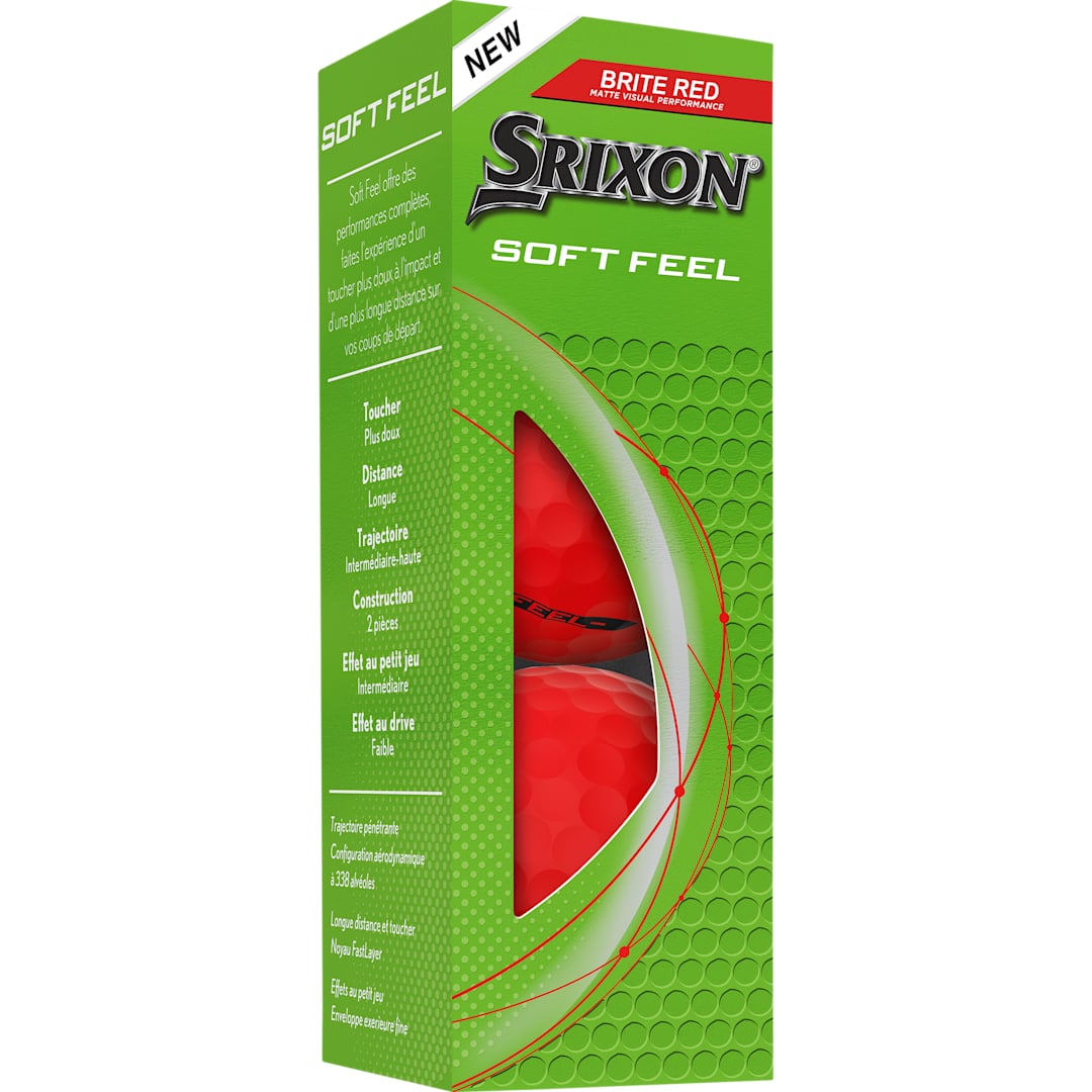 SRIXON Srixon Soft Feel BRITE Golf Balls - 3 Pack - 9902-28 Red