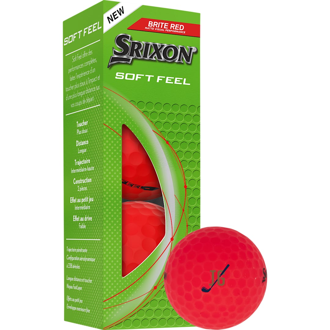 SRIXON Srixon Soft Feel BRITE Golf Balls - 3 Pack - 9902-28 Red