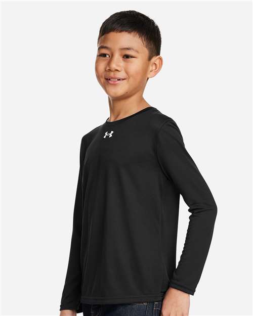 Under Armour Youth Tech™ Team Long Sleeve T-Shirt - 1377488 Black- White