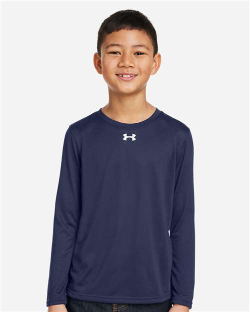 Under Armour Youth Tech™ Team Long Sleeve T-Shirt - 1377488 Midnight Navy- White