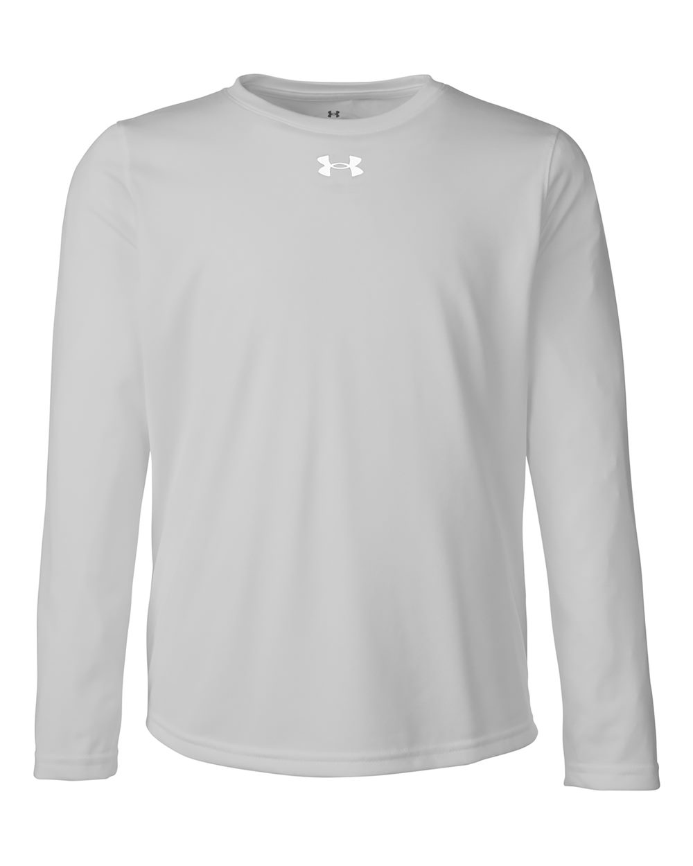 Under Armour Youth Tech™ Team Long Sleeve T-Shirt - 1377488 Mod Grey Light Heather- White