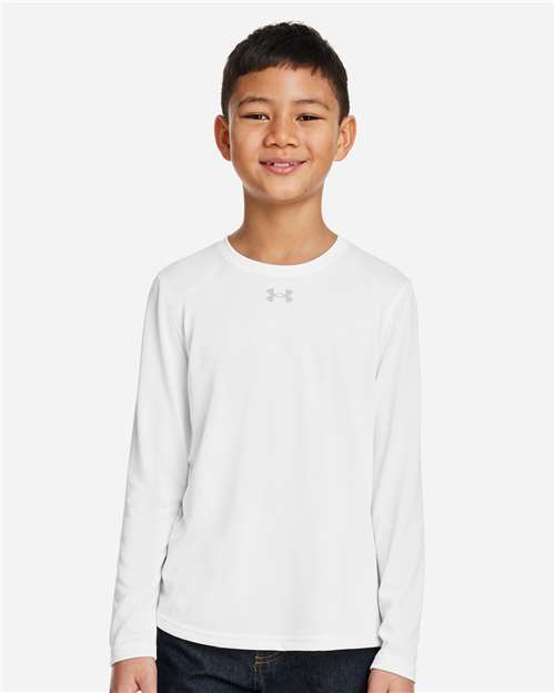 Under Armour Youth Tech™ Team Long Sleeve T-Shirt - 1377488 White- Mod Grey