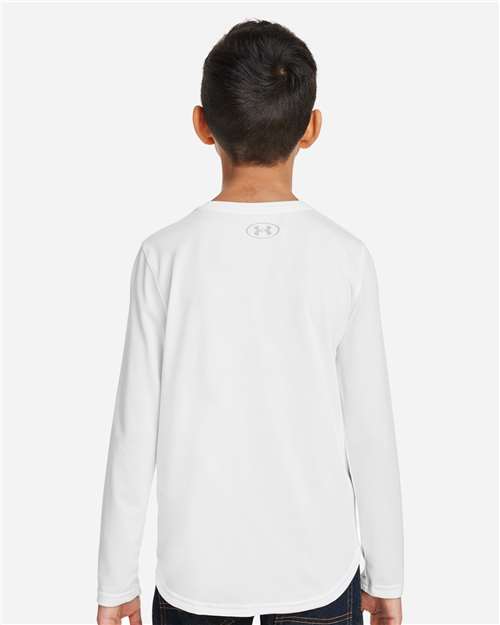 Under Armour Youth Tech™ Team Long Sleeve T-Shirt - 1377488 White- Mod Grey