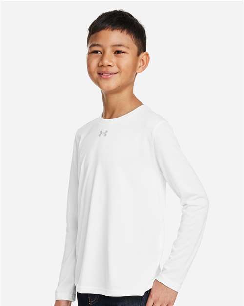 Under Armour Youth Tech™ Team Long Sleeve T-Shirt - 1377488 White- Mod Grey
