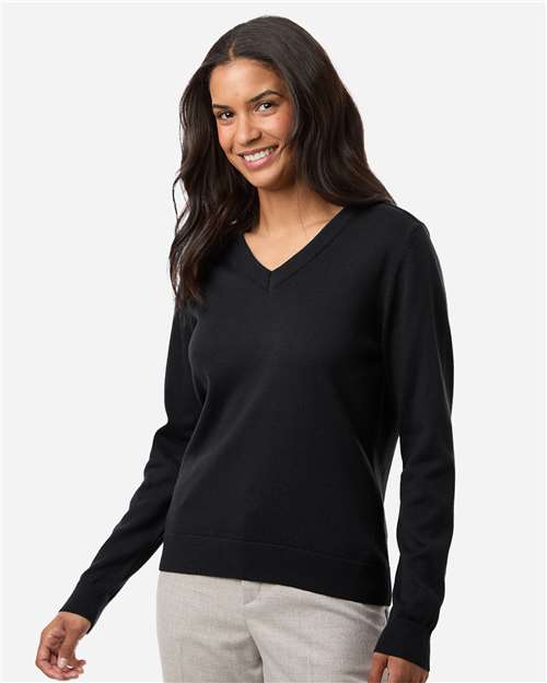 Devon & Jones Women's New Classics V-Neck Sweater - DG445W Black