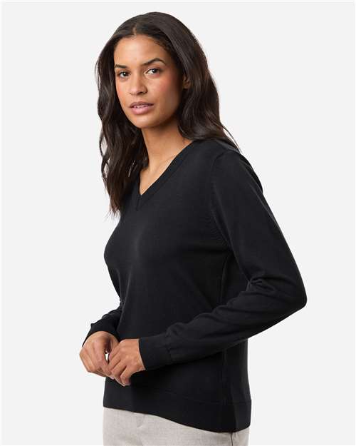 Devon & Jones Women's New Classics V-Neck Sweater - DG445W Black