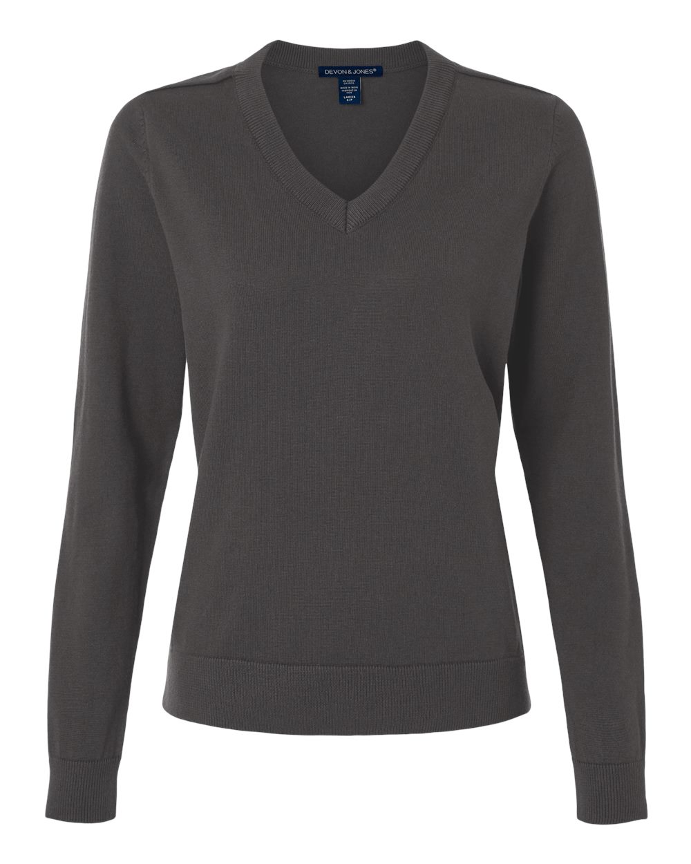 Devon & Jones Women's New Classics V-Neck Sweater - DG445W Graphite