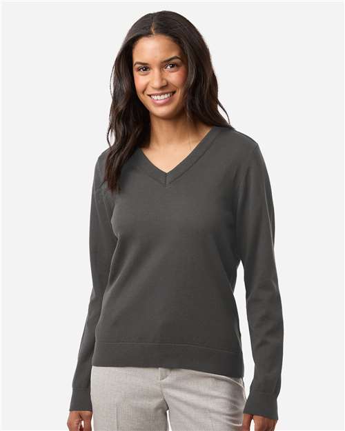 Devon & Jones Women's New Classics V-Neck Sweater - DG445W Graphite