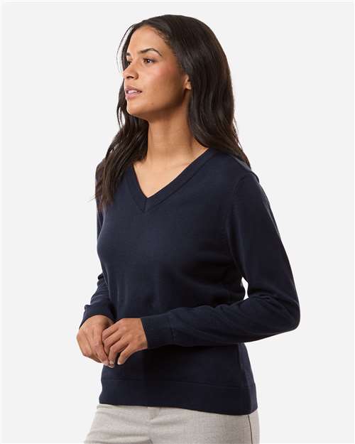 Devon & Jones Women's New Classics V-Neck Sweater - DG445W Navy