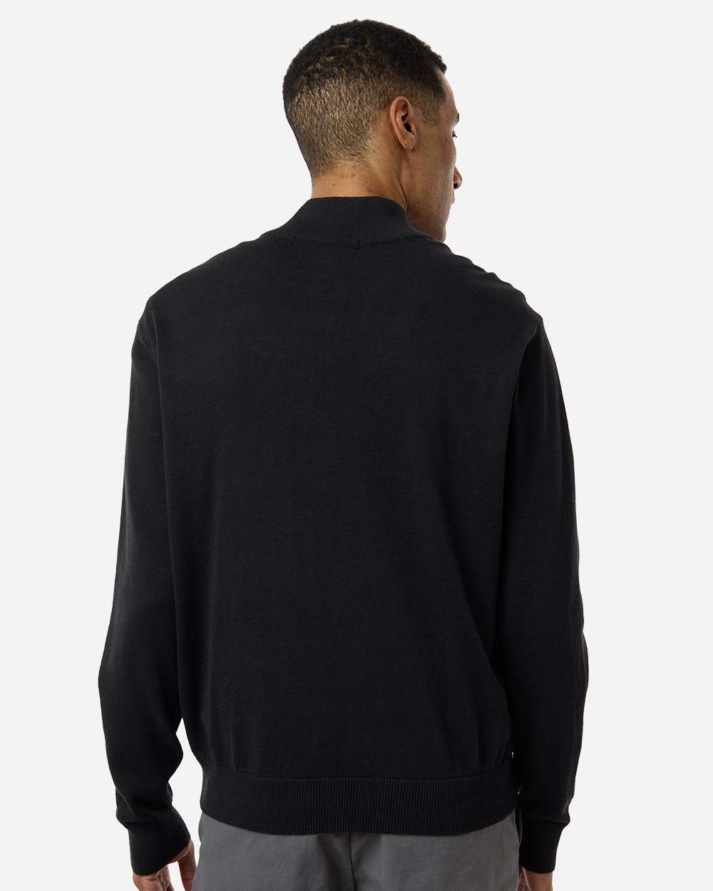Devon & Jones Men's New Classics Quarter-Zip Sweater - DG446 Black