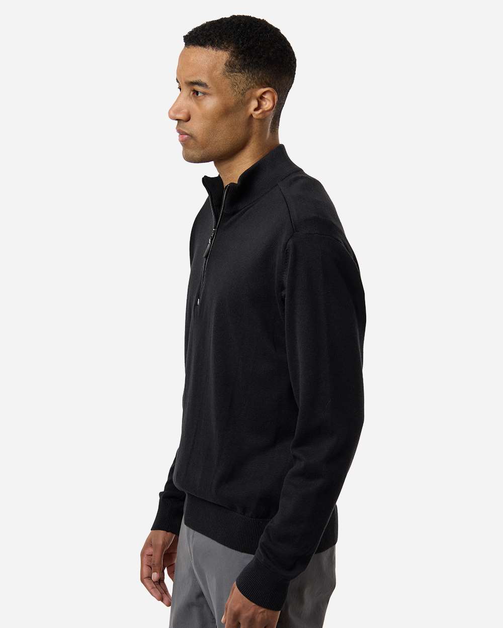 Devon & Jones Men's New Classics Quarter-Zip Sweater - DG446 Black