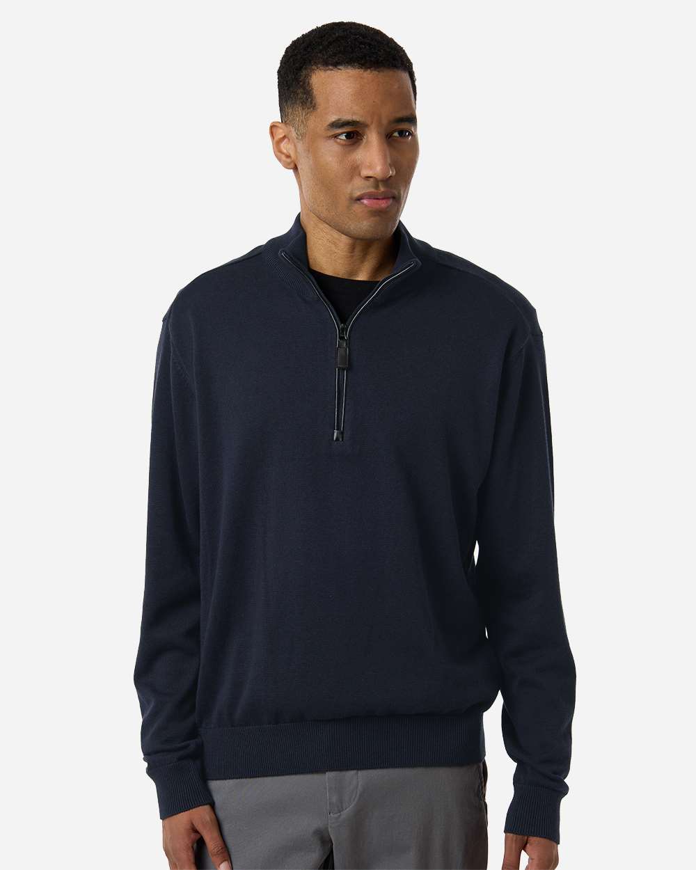 Devon & Jones Men's New Classics Quarter-Zip Sweater - DG446 Navy