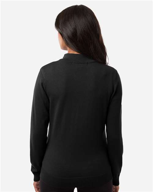 Devon & Jones Women's New Classics Quarter-Zip Sweater - DG446W Black