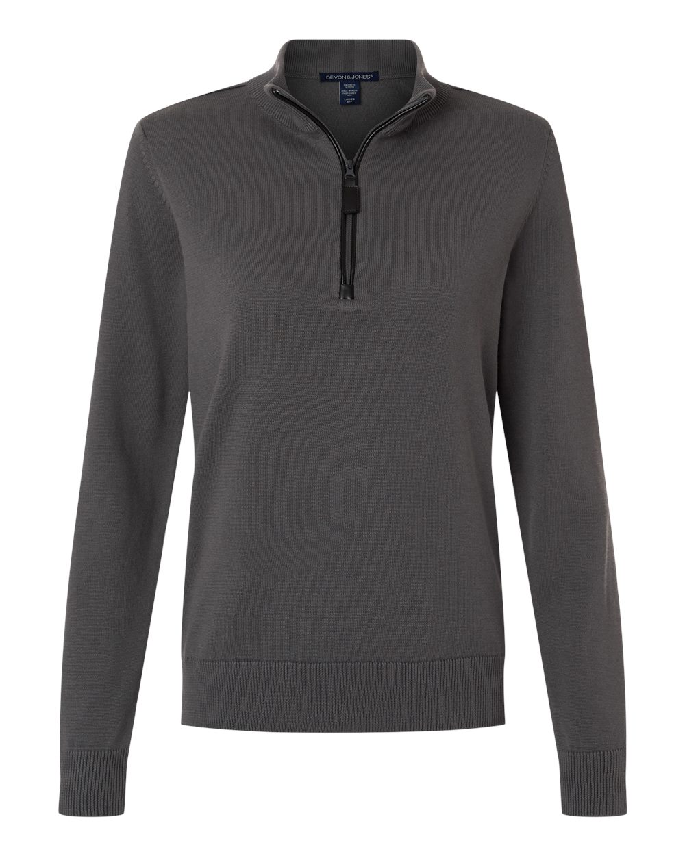 Devon & Jones Women's New Classics Quarter-Zip Sweater - DG446W Graphite