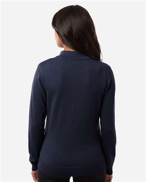 Devon & Jones Women's New Classics Quarter-Zip Sweater - DG446W Navy