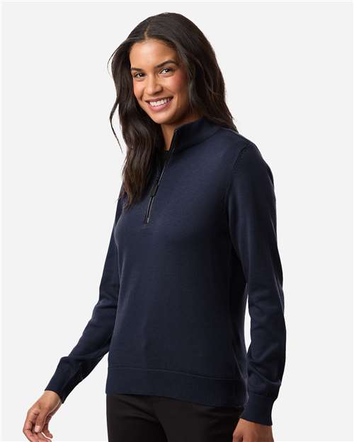 Devon & Jones Women's New Classics Quarter-Zip Sweater - DG446W Navy