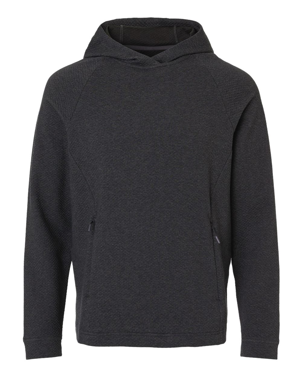 North End Men's Spirit Textured Hooded Pullover - NE729 Black Heather
