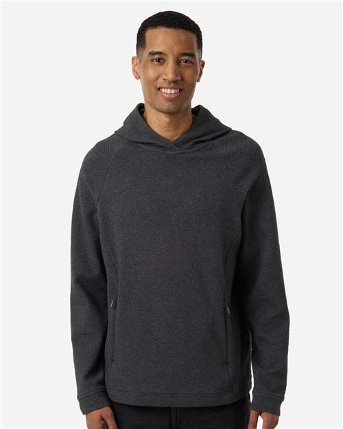 North End Men's Spirit Textured Hooded Pullover - NE729 Black Heather