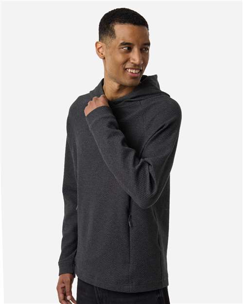 North End Men's Spirit Textured Hooded Pullover - NE729 Black Heather
