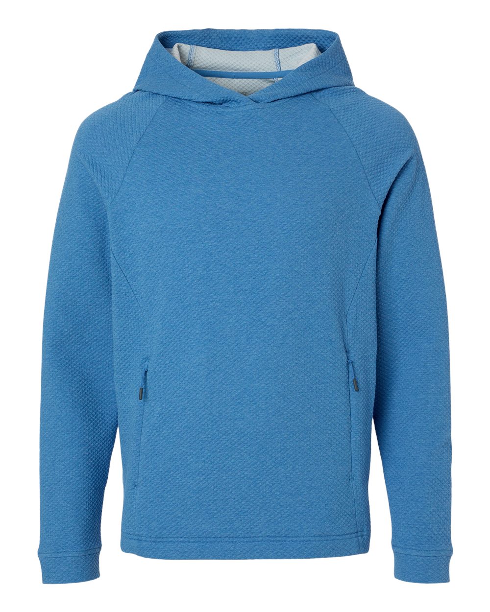 North End Men's Spirit Textured Hooded Pullover - NE729 Light Nautical Blue Heather
