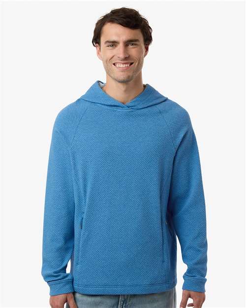 North End Men's Spirit Textured Hooded Pullover - NE729 Light Nautical Blue Heather