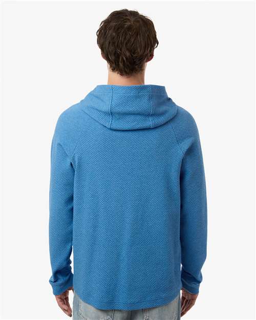 North End Men's Spirit Textured Hooded Pullover - NE729 Light Nautical Blue Heather
